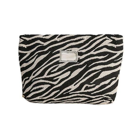Makeup Storage Bag Canvas Organizers Home Storage Solution with Leopards Pattern Designs Portable for Fashionable Women