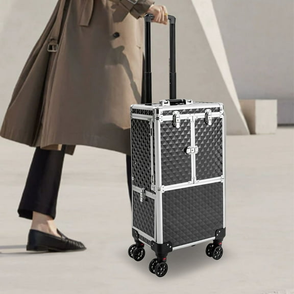 Makeup Storage Organizer Cosmetic Trolley Professional Rolling Makeup Train Case For Professional Make-Up Artists, Hair Stylists, Beauticians