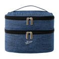 thumbnail image 1 of Makeup Storage Organizer | Waterproof Travel Cosmetic Bag | Double Zipper Organizer for Cosmetics Toiletries, Great Travel Gift for Airplane Travel, 1 of 6