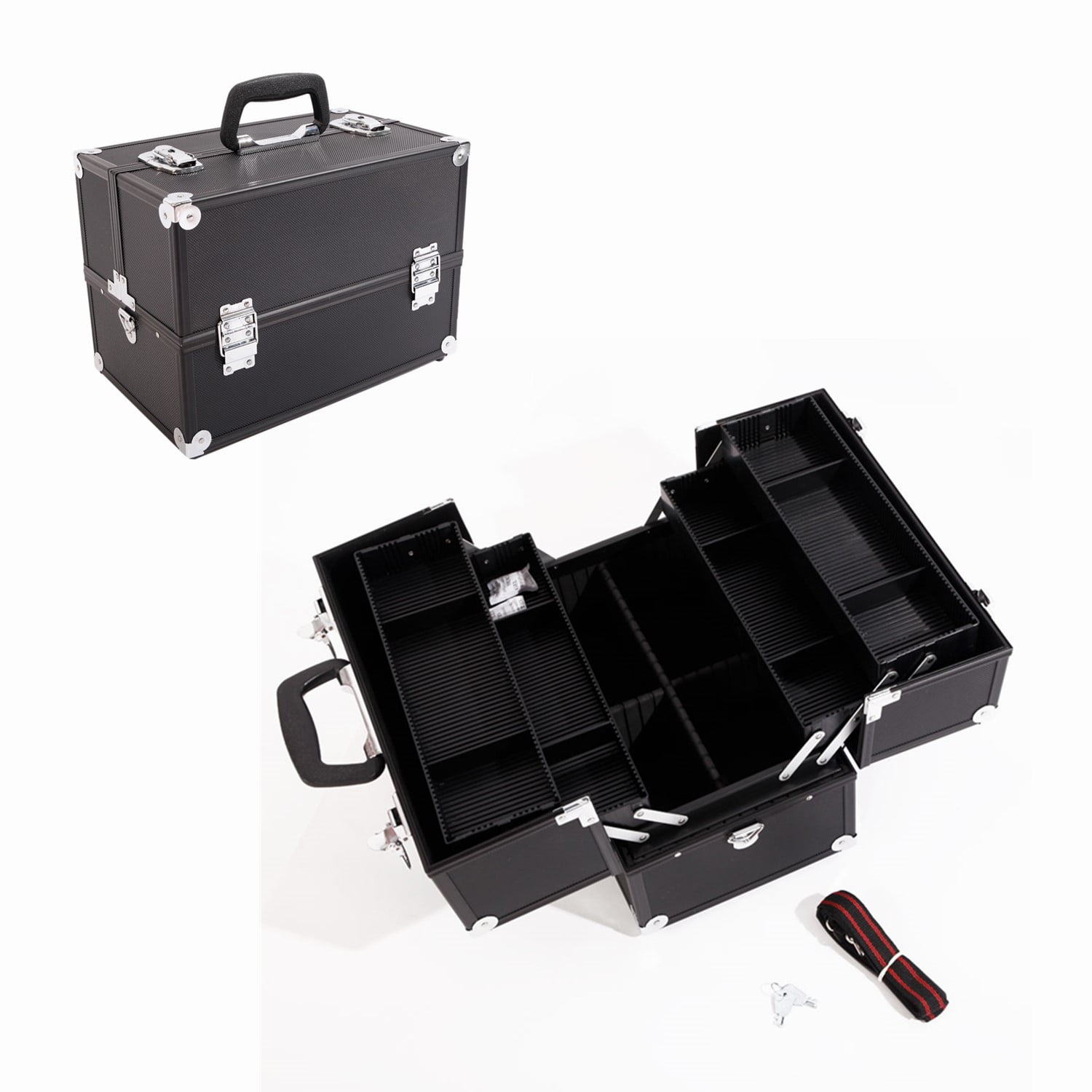 Makeup Train Case 14 inch Large Portable Cosmetic Case Professional