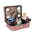 thumbnail image 1 of Makeup Train Case Bag Cosmetics Organizer Storage Box W/ Led Light Mirror 2 Lock, 1 of 12