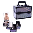 Makeup Train Case, Lightweight & Portable Cosmetic Box with 2 Trays ...