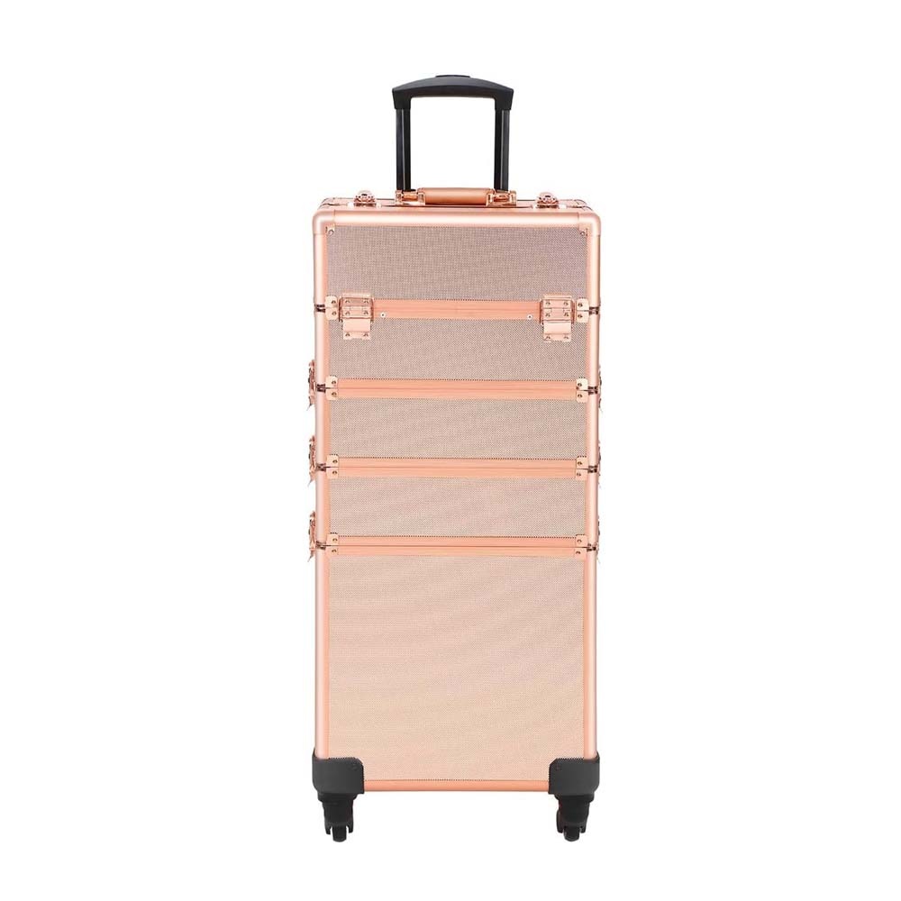 Makeup Train Case with Wheels, Portable Makeup Case Makeup Trolley Cart