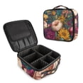 thumbnail image 1 of Makeup Train Case with Adjustable Dividers,Cosmetic Bag Portable Portability Bag Case Gifts Highly Detailed Floral, 1 of 8