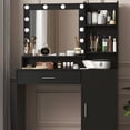 thumbnail image 1 of Makeup Vanities Vanity Desk with Mirror & Light, Large Drawer Three Level Storage Dresser, 3 Lighting Modes Adjustable Brightness, Bedroom Dressing Table(Black),Bedroom Makeup Vanities, 1 of 7