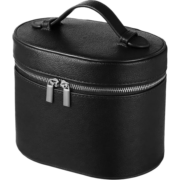 Makeup Vanity Bag for Women - Large Capacity Cosmetic Organizer with Removable Liner, Waterproof PU Leather Skincare Bag, Portable chic Cosmetic Make Up Case for Skincare, Brushes, Accessories