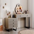 Makeup Vanity Desk with Cloud Lighted Mirror with Power Outlet and LED