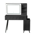 thumbnail image 1 of Makeup Vanity Desk LED Mirror 4 Drawers Dimmable Lights Stool Black, 1 of 20