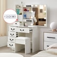 thumbnail image 1 of Makeup Vanity Desk Table Set With Sliding LED Mirror Stool Drawer USB AC Power, 1 of 13