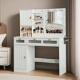 thumbnail image 1 of Makeup Vanity Desk with Lights Dressing Table with Mirror for Bedroom, 1 of 8