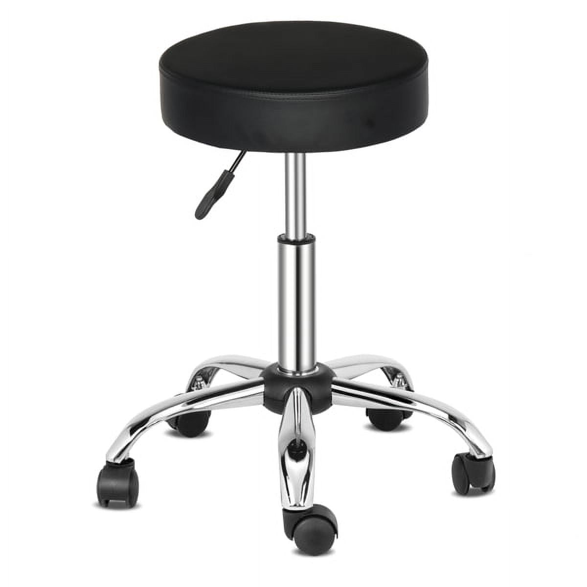Makeup Vanity Stool PU Leather Small Vanity Chair, Swivel Round Ottoman