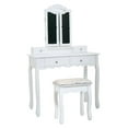 thumbnail image 1 of Makeup Vanity Table with Mirror, Wooden Dresser With Stool & 4 Drawers, 1 of 9