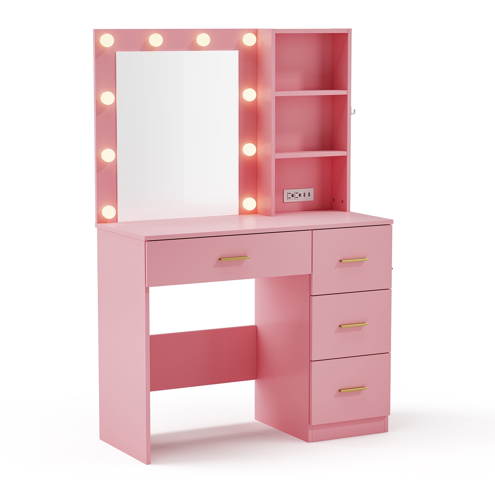 Makeup Vanity with Mirror and 3 Color Lights,Vanity Dressing Table with ...