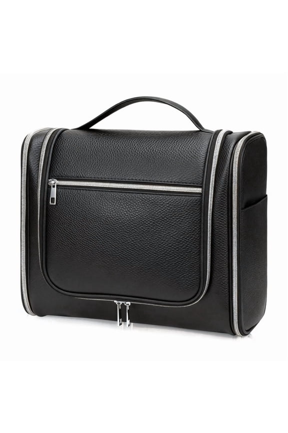 Makeup and Cosmetic Carry All Travel Toiletry Bag with Hanging Hook for Adult , Black ,14" x 5.5" x 10.5", 1 Count