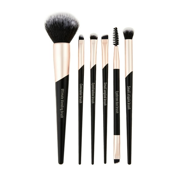 Walmart Foundation Makeup & Cosmetic Brush Set, Black, 6 Piece
