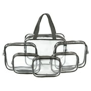 Walmart Clear Makeup and Cosmetic Bag Set for Travel with Makeup or Toiletries, PVC, 6 Count