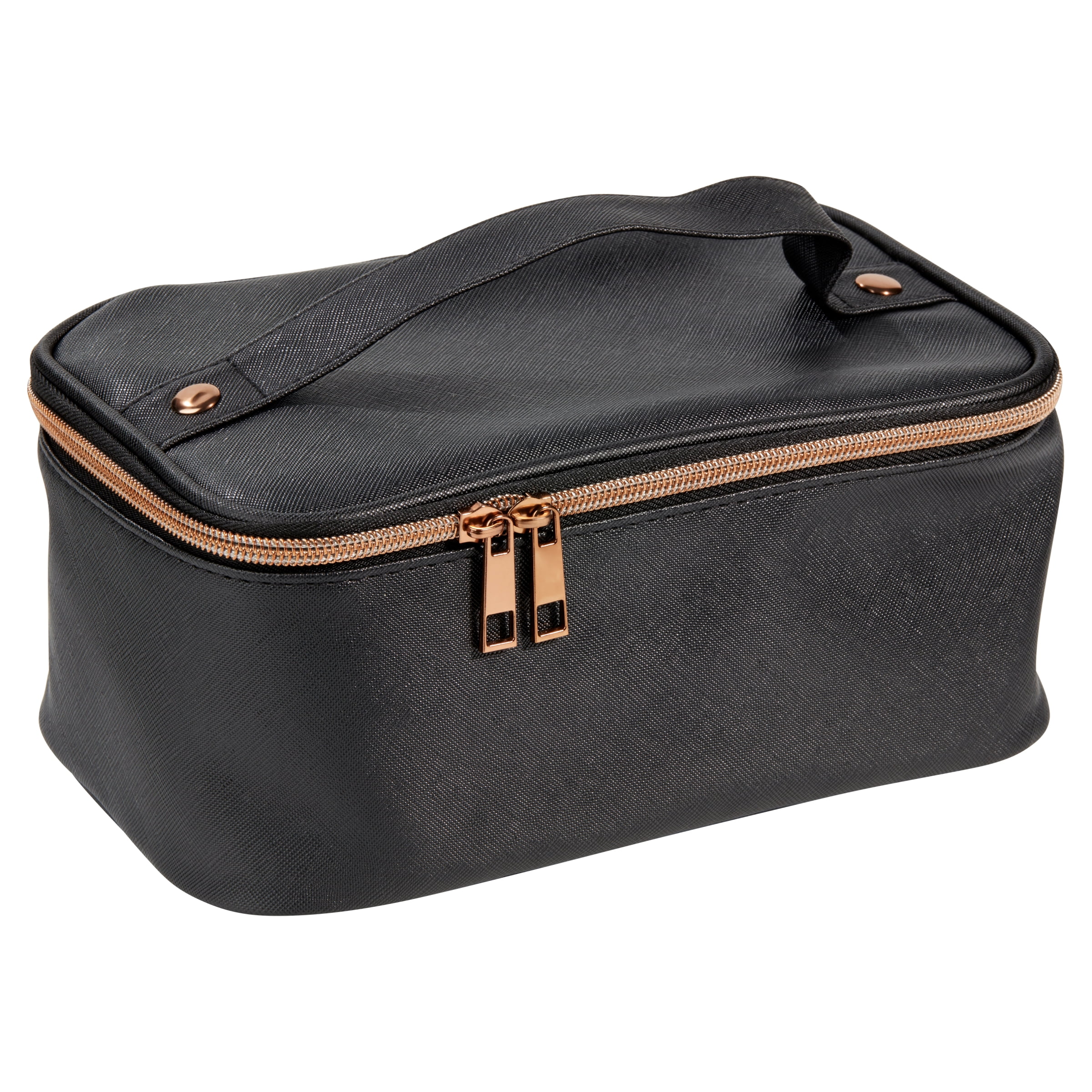 Walmart Cosmetic Bag Train Case, for Travel with Makeup, Black, Size 9.05" x 5.51" x 4.13"