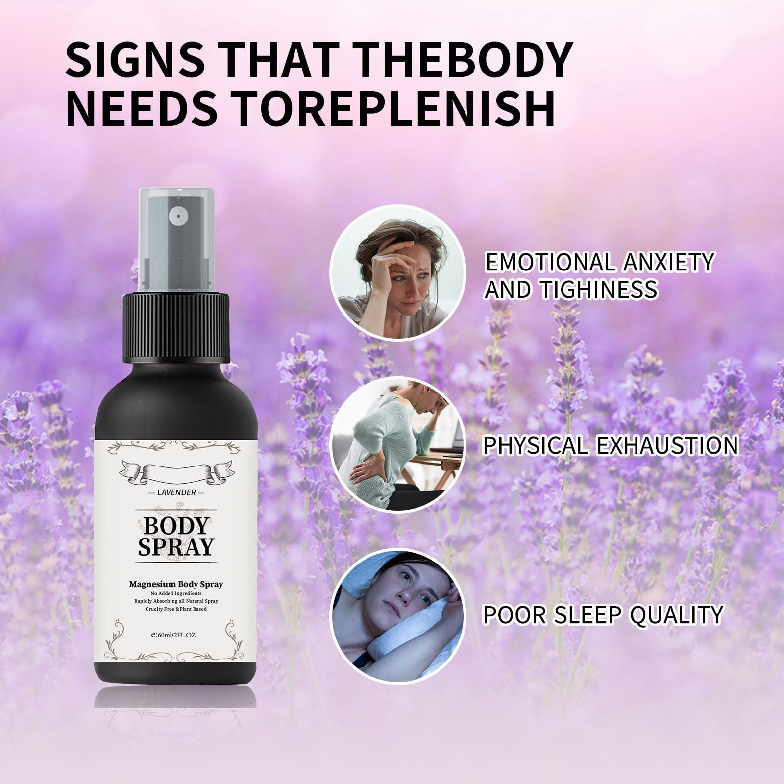 Makeup and Skincare 60Ml Magnesium Spray, Magnesium Spray for Sleep and