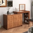 thumbnail image 1 of Prohonbec Adjustable Makeup Vanity Desk with Mirror, LED Lights, Flip-top Tabletop and 7 Drawers, 1 of 16