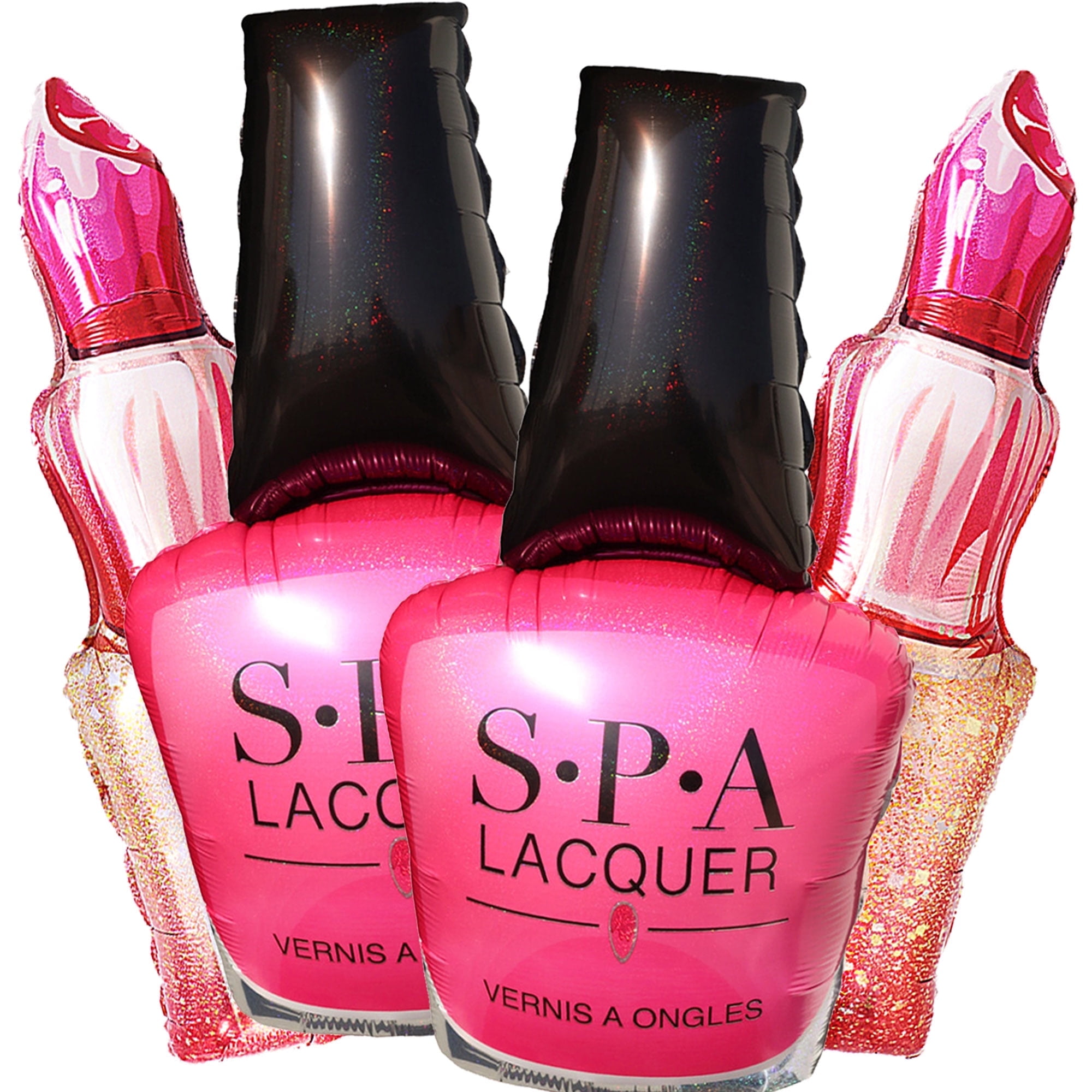 CYMYLAR Makeup Balloons Set - Nail Polish & Lipstick - Girls Birthday, Bachelorette, Spa Party Decor