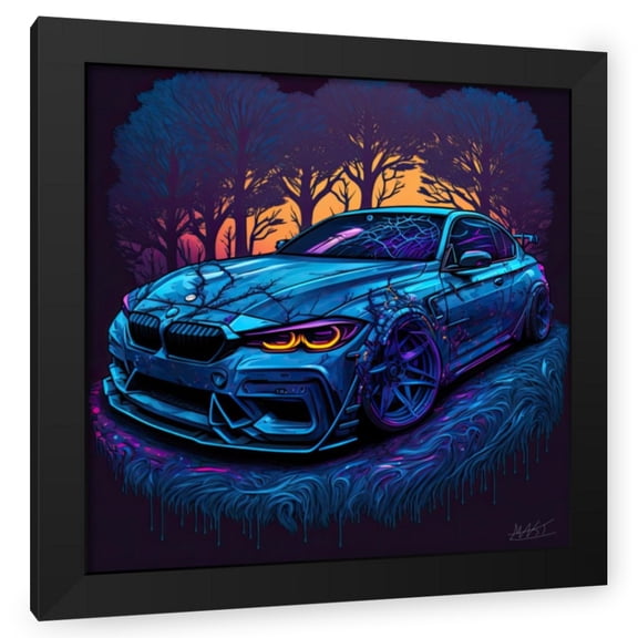 Maki 12x12 Black Modern Wood Framed Wall Art Titled - Surreal Bmw 3 Series Amg I