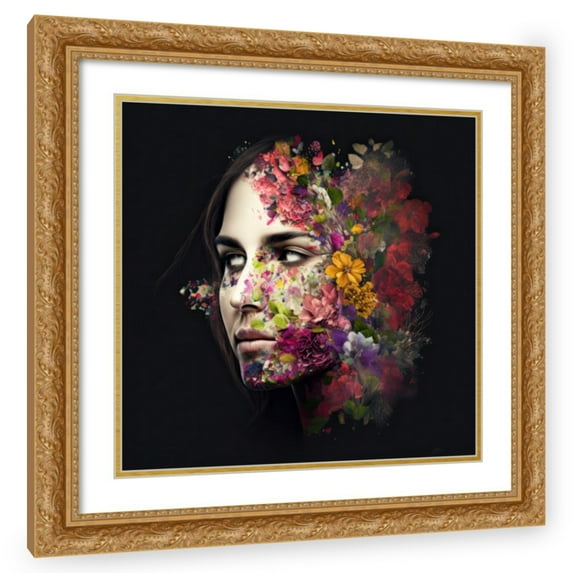 Maki 12x12 Gold Ornate Wood Framed With Double Matting Wall Art Titled - Beauty Of Color Ii