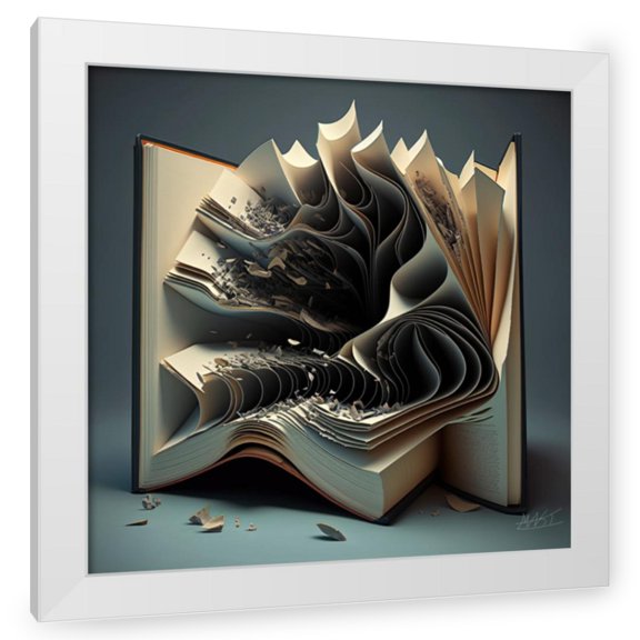 Maki 12x12 White Modern Wood Framed Wall Art Titled - The Truth Behind The Cover I