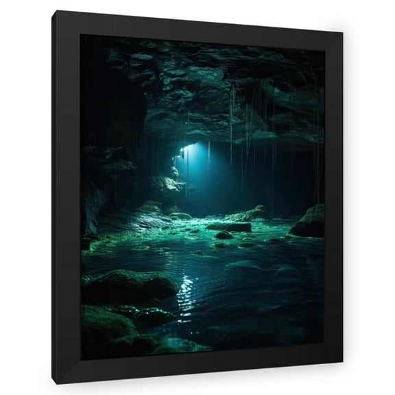 Maki 12x14 Black Modern Wood Framed Wall Art Titled - The Peering Light Ii