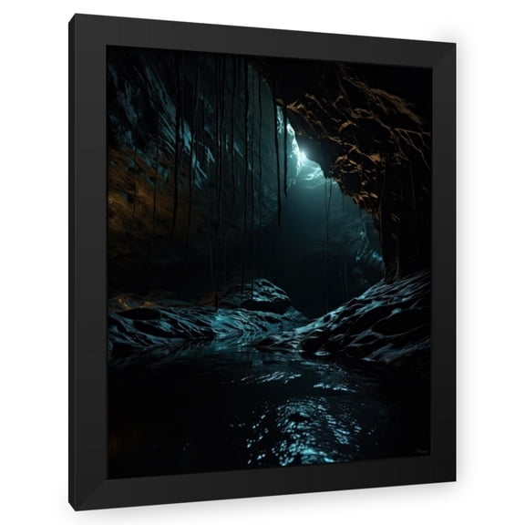 Maki 12x14 Black Modern Wood Framed Wall Art Titled - The Peering Light Iii