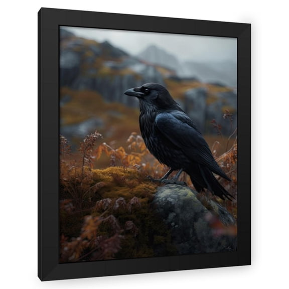 Maki 12x14 Black Modern Wood Framed Wall Art Titled - The Watcher