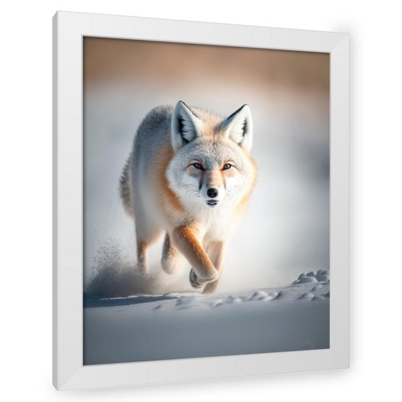 Maki 12x14 White Modern Wood Framed Wall Art Titled - Arctic Chaser I