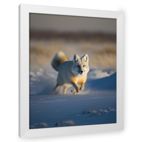 Maki 12x14 White Modern Wood Framed Wall Art Titled - Arctic Chaser Ii