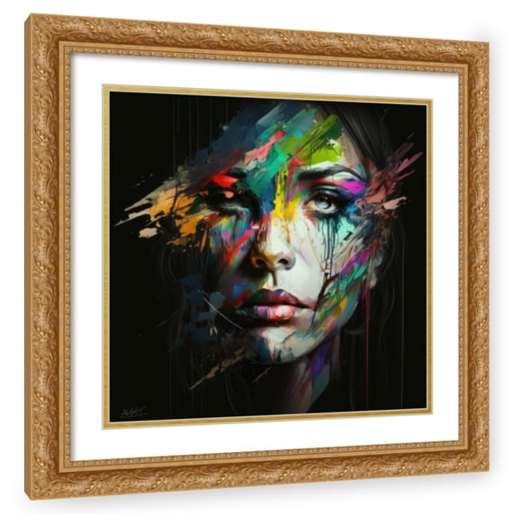 Maki 15x15 Gold Ornate Wood Framed With Double Matting Wall Art Titled - Shades Of Humility Ii
