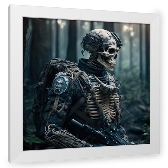 Maki 15x15 White Modern Wood Framed Wall Art Titled - Spoils Of War Ii