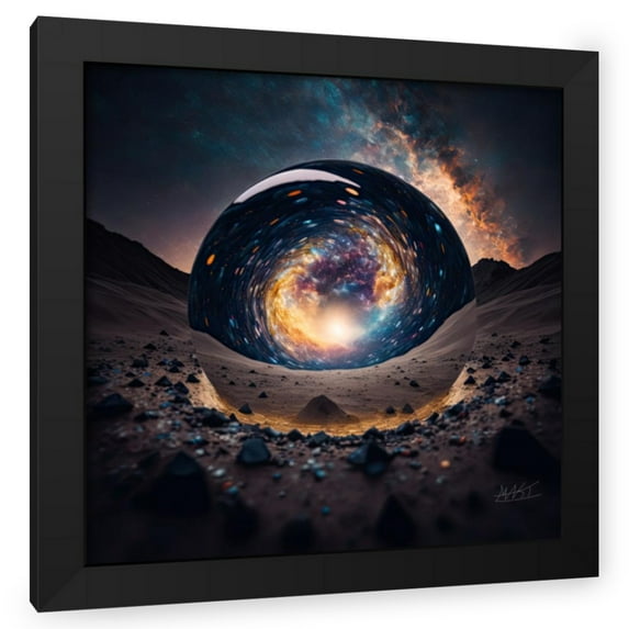 Maki 20x20 Black Modern Wood Framed Wall Art Titled - The Journey