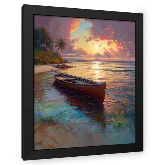 Maki 20x24 Black Modern Wood Framed Wall Art Titled - A Break From The Wake Ii