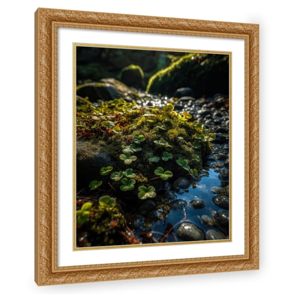 Maki 20x24 Gold Ornate Wood Framed With Double Matting Wall Art Titled - The Lucky Crop Ii