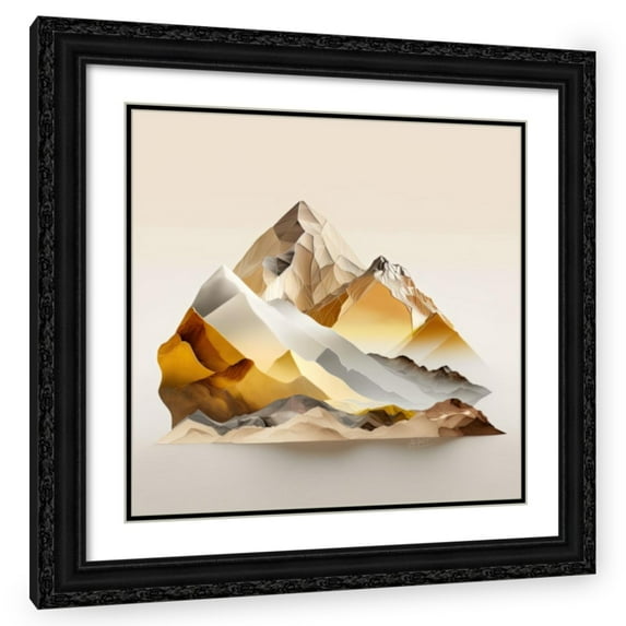 Maki 26x26 Black Ornate Wood Framed With Double Matting Wall Art Titled - Gold Country Iv