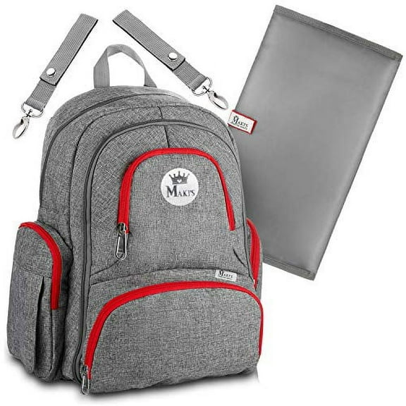 Maki's Connecting Hearts Large Diaper Bag Backpack with YKK Zippers, Multicolor