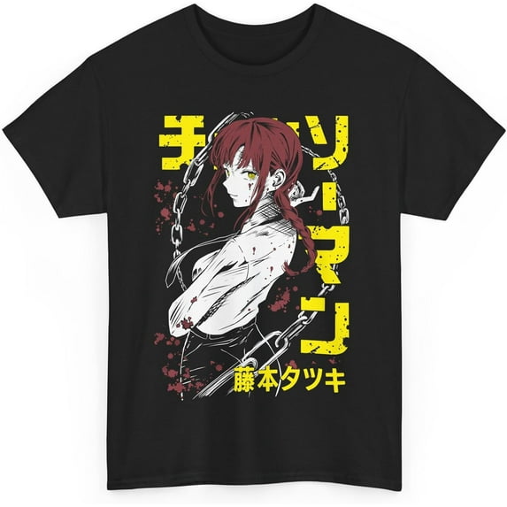 Makima Chainsaw Anime Man T-Shirt Graphic Tee Men Anime Vintage Unisex Gift Cotton Power Denji Soft Shirt CSM Tee