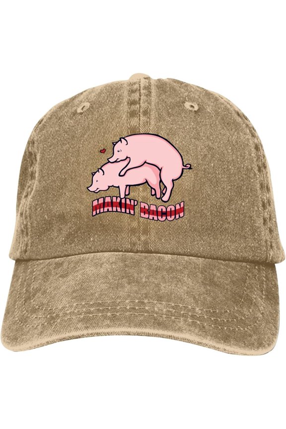 Makin' Bacon Pigs in Love1 Baseball Cap Vintage Adjustable Washed Hats Cowboy Hats Denim Dad Hat for Men Women Boy Girl