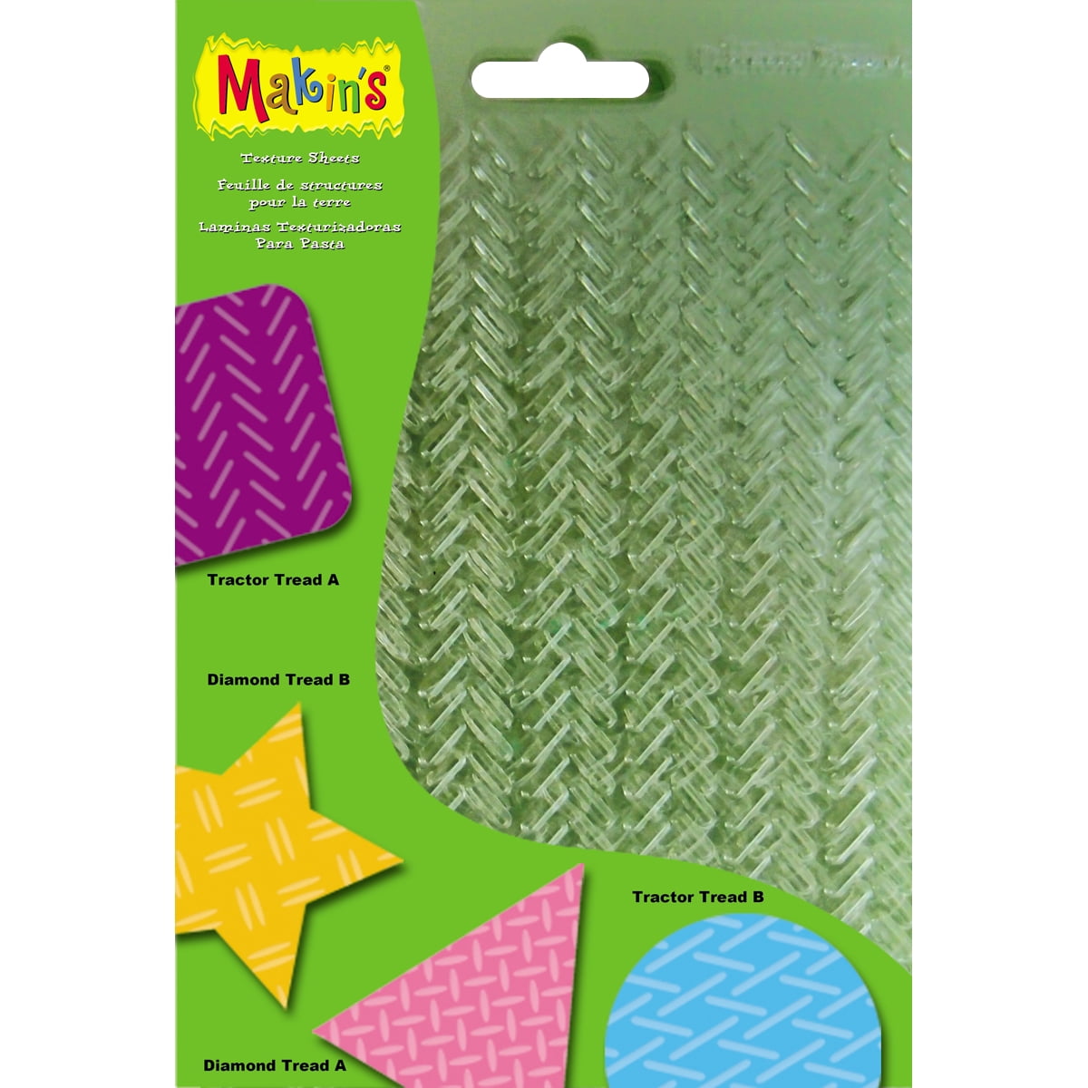 Makin's Clay Texture Sheets 7"X5.5" 4/PkgSet G (Tractor & Diamond