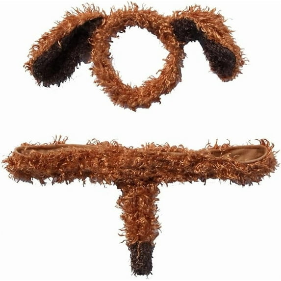 Making Believe Brown Furry Puppy Dog Headband and Tail
