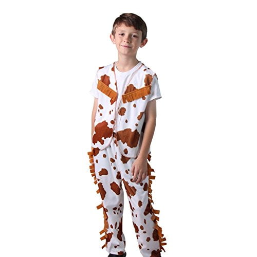 Making Believe Cowboy Vest and Chaps White/Brown (4/6)