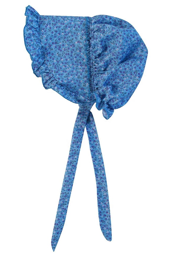 Deluxe Bonnet, Girls 8-14 Years, Blue Floral Calico