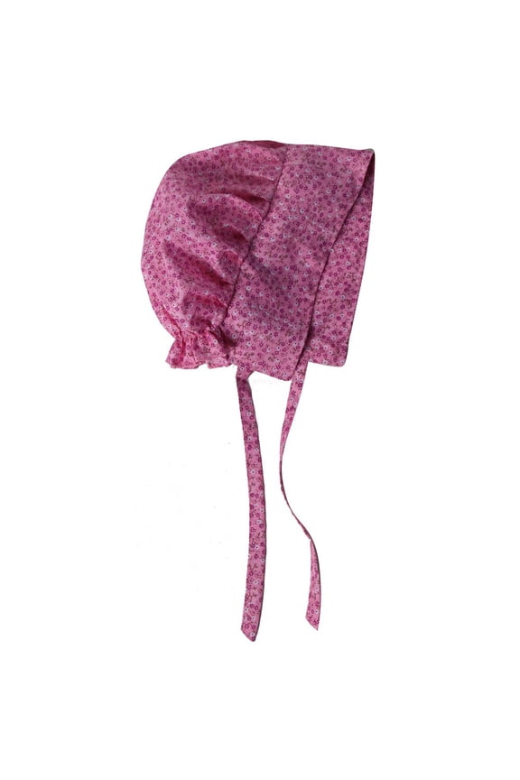 Girls Classic Calico Pioneer Bonnet - 4-8 Years - Pink
