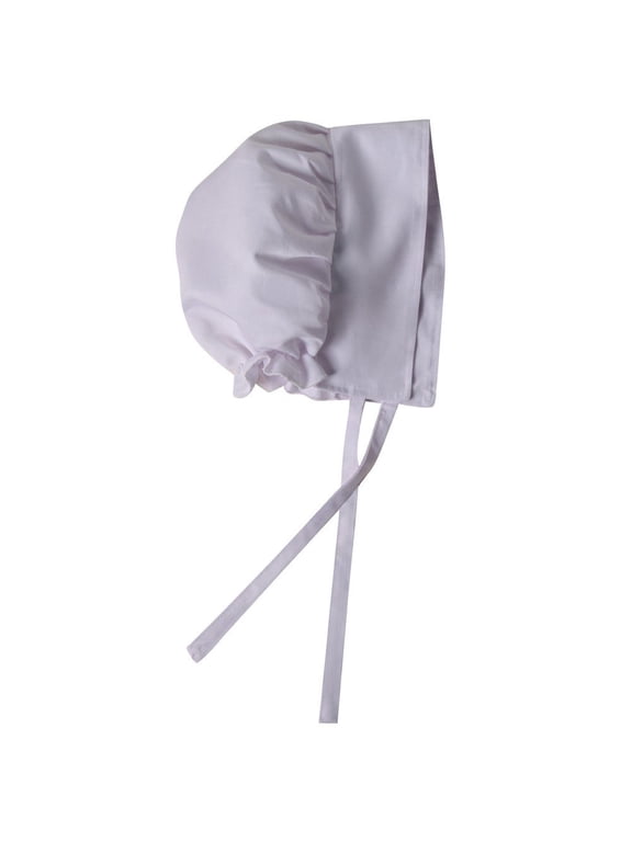 Girls Classic Calico Pioneer Bonnet - 4-8 Years - White
