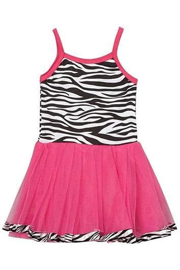 Girls Hot Pink & Black Zebra Tutu Dress, Size 3/5