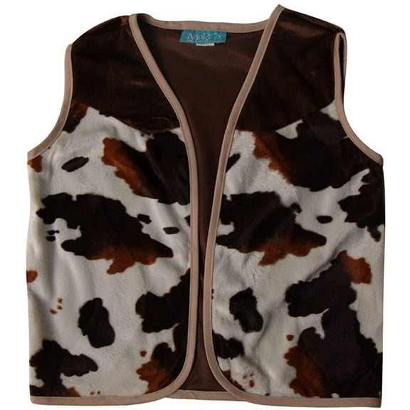 Making Believe Kids Western Dress-Up Vest – Brown Cowboy/Cowgirl Costume, Size 6-8