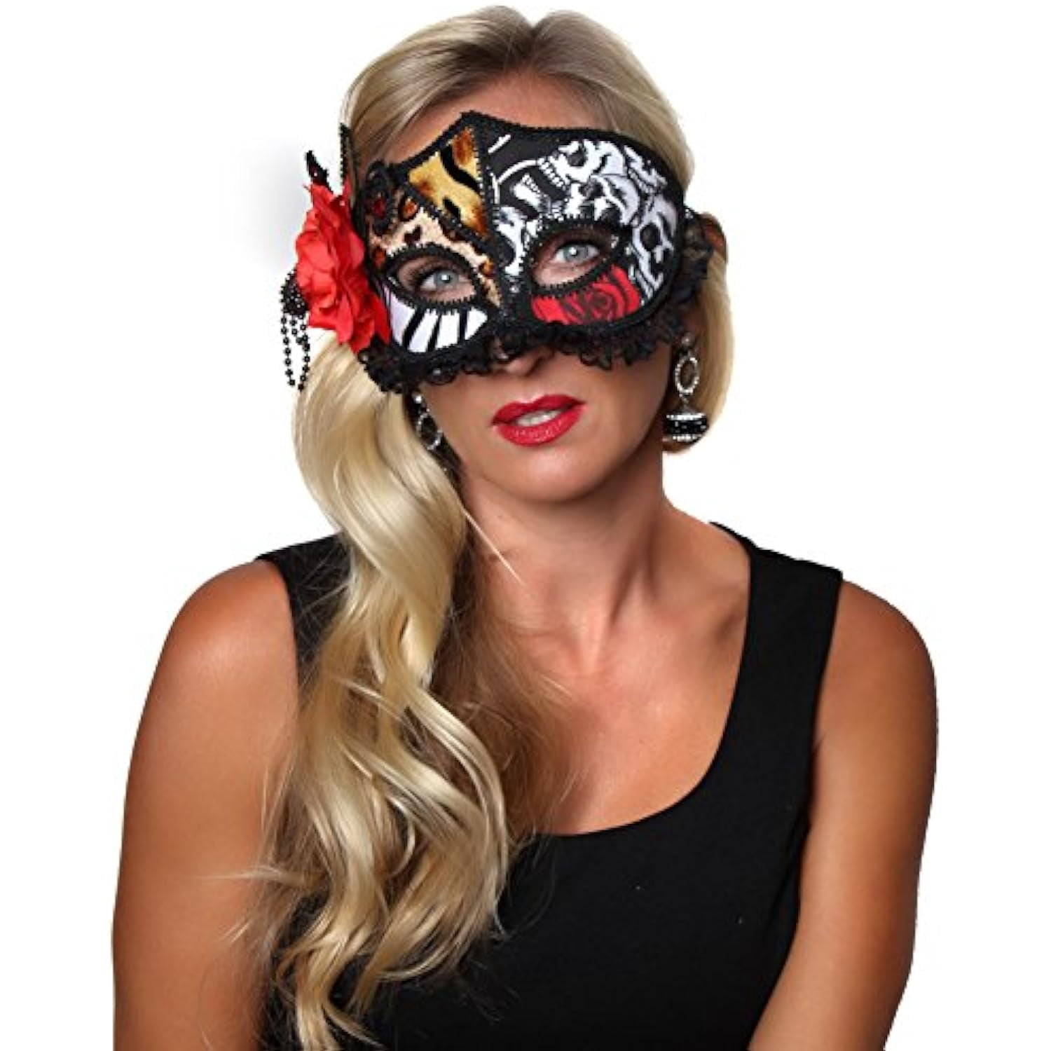 Making Believe Red Rose Venetian Half Mask - Walmart.com